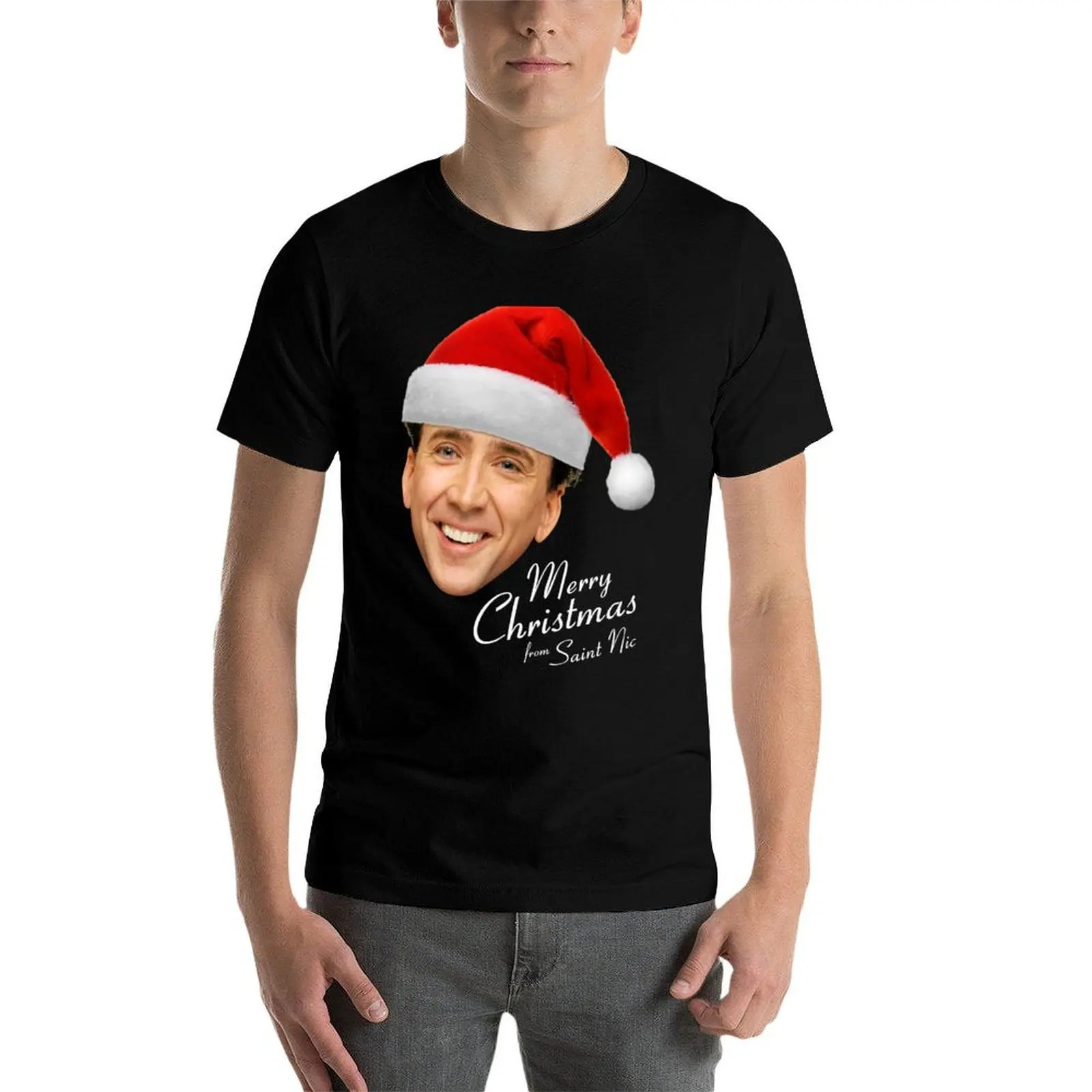 Футболка Merry Christmas from St Nic-olas Cage аниме-фигурки винтажная аниме-рубашка рубашка на