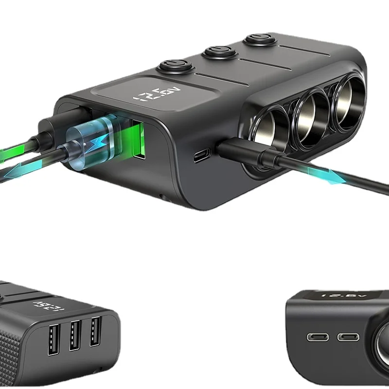 Автомобильный прикуриватель GC01 3 порта USB