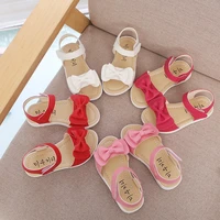 2022 new season summer big bow tie children shoes girls sandals baby korean party princess shoes solid for 1 6 hot sale f02081