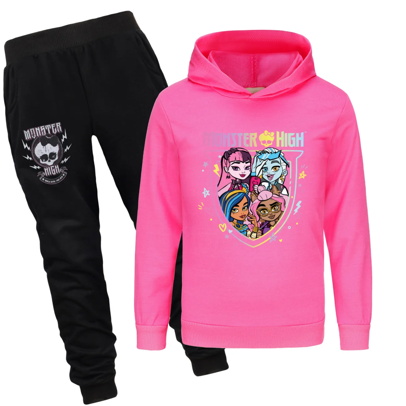 Детская толстовка с капюшоном и штаны для косплея изображением мультяшных кукол