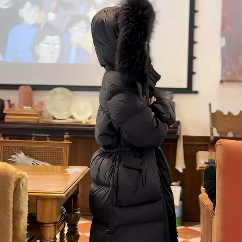 Зимний женский пуховик на белом утином пуху 2024 новая мода высокое качество