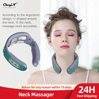 smart neck massager with heated intelligent cordless 4d pulse cervical massager pain relief deep tissue trigger point massage 50