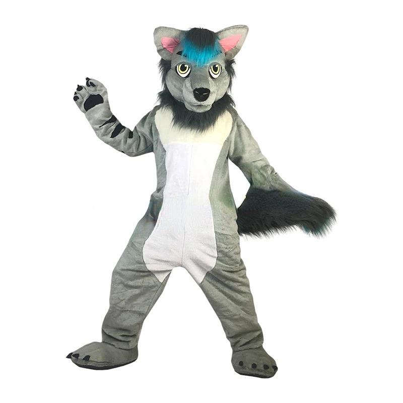

Персонализированный костюм-талисман, серый волк, лиса, собака, Хаски, мультяшный костюм для косплея, искусственный костюм, наряды, ходячая марионетка, зверь, пушистый костюм