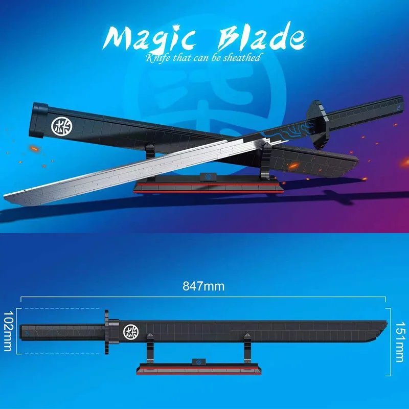 

MOC Demon Slayer Agatsuma Zenitsu Nichirin Sword Ninja Building Blocks anime action Figures Bricks Toys For Kids gifts