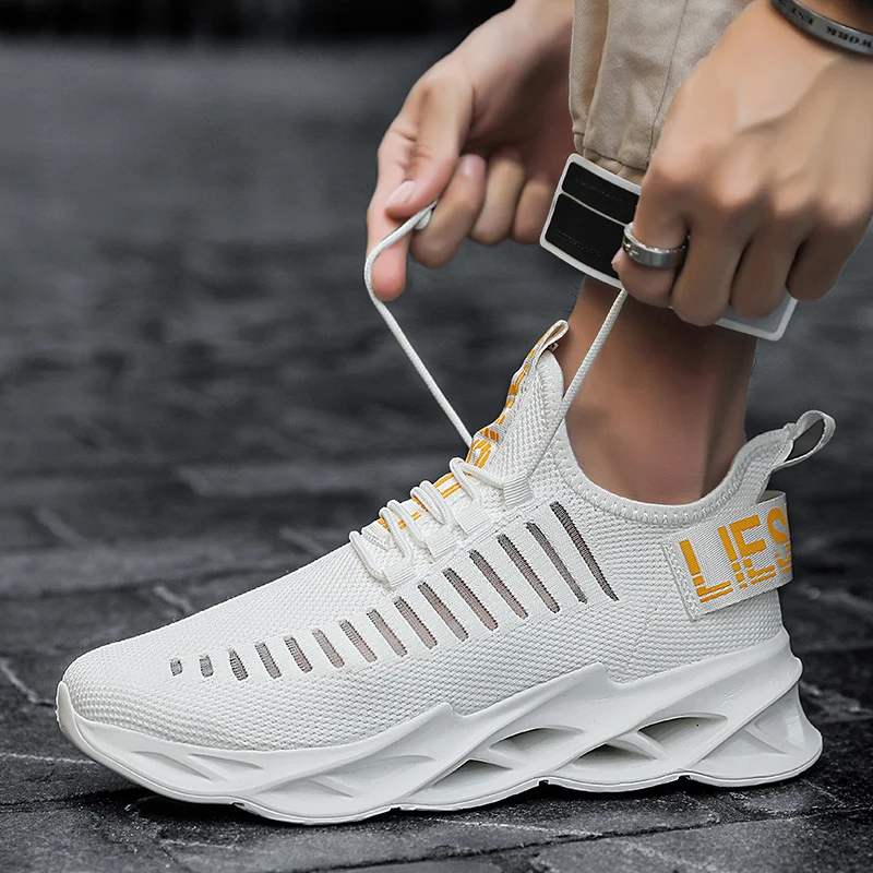 Mens Fashion Sneakers Handiness Casual Shoes Mens Color Stitching Sneakers Breathable Sports Shoes