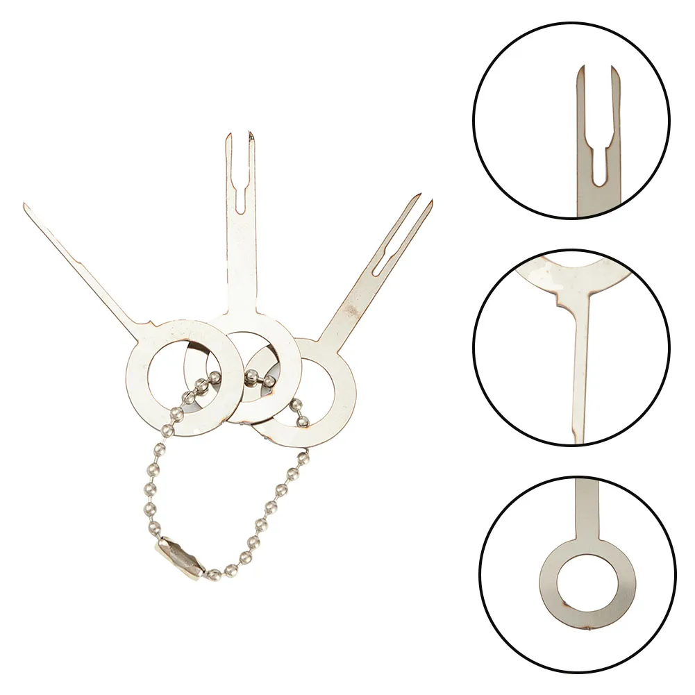 

3Pcs Car Electrical Terminal Key Pin Wiring Crimp Connector Removel Puller Tool Harness Connection Picking Tool