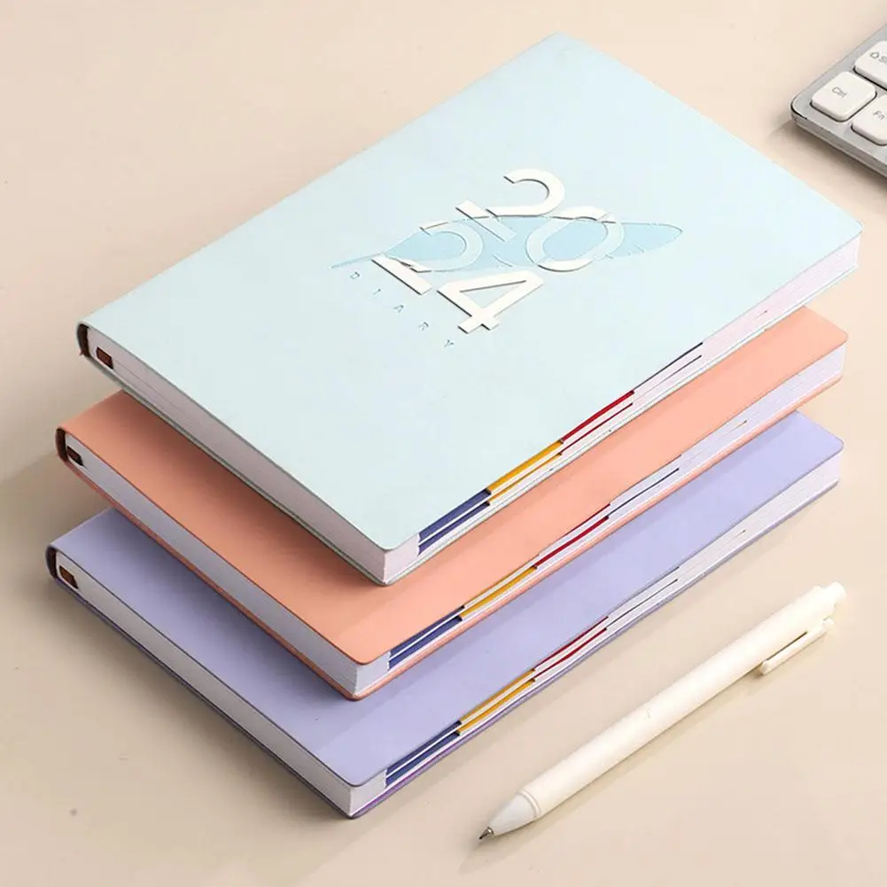 

2024 Agenda Book English Notebook Inside Page 365 Days Daily Plan Book A5 Calendar Book Spanish Daily Planner School
