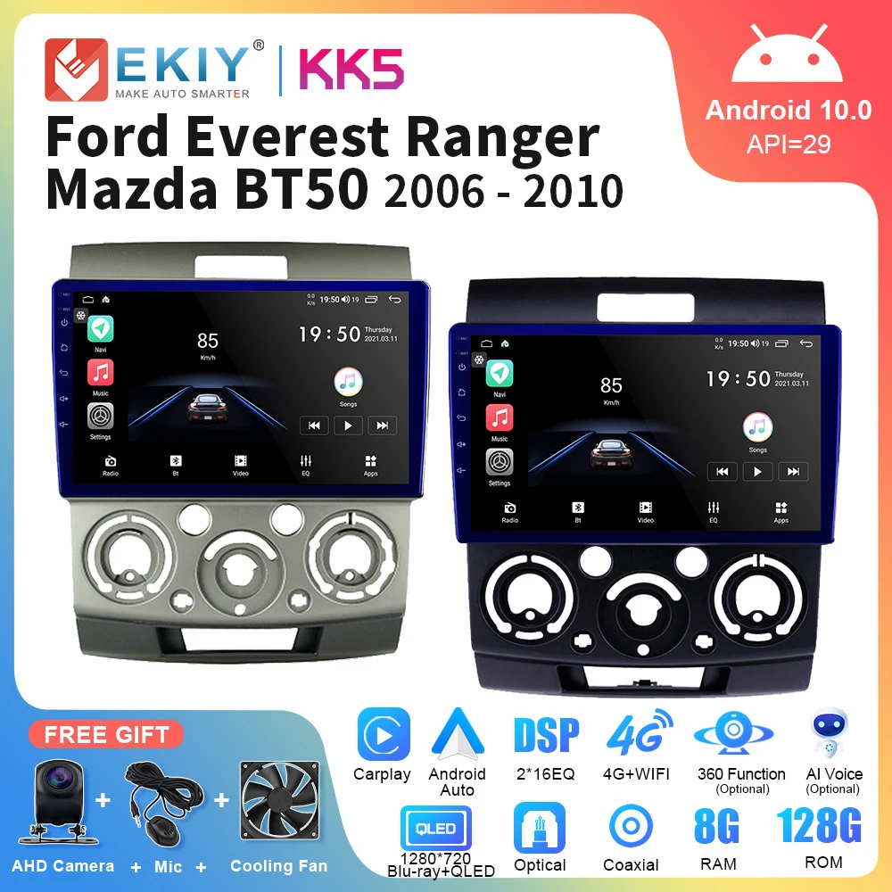 EKIY KK5 Android 10 For Ford Everest Ranger For Mazda BT50 BT-50 2006 2007 2010 Car Radio Stereo GPS Multimedia Video Player DVD