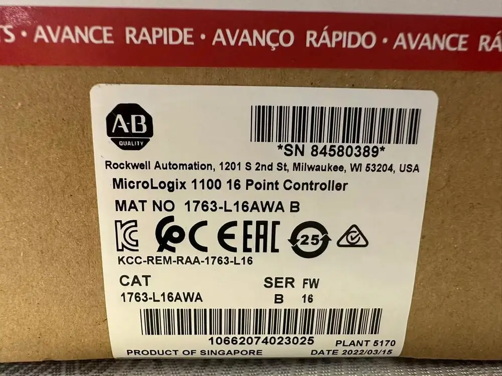 

1763-L16AWA 2022 Аллен-Брэдли микрологикс1100 16-точечный контроллер 1763L16AWA Новый