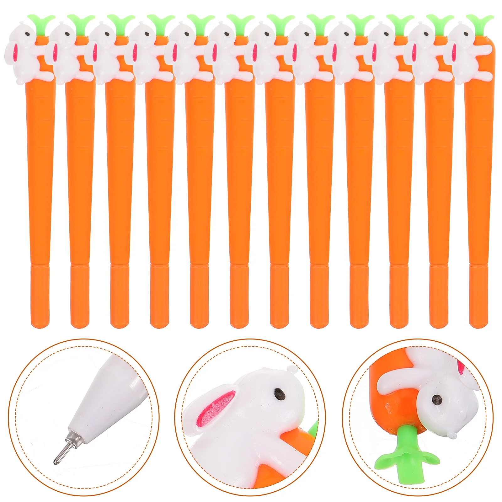 

15 Pcs Carrot Pen Tablescape Decor 05mm Gel Ink Pens Cartoon Rabbit Pattern Silica Student Supply Bunny