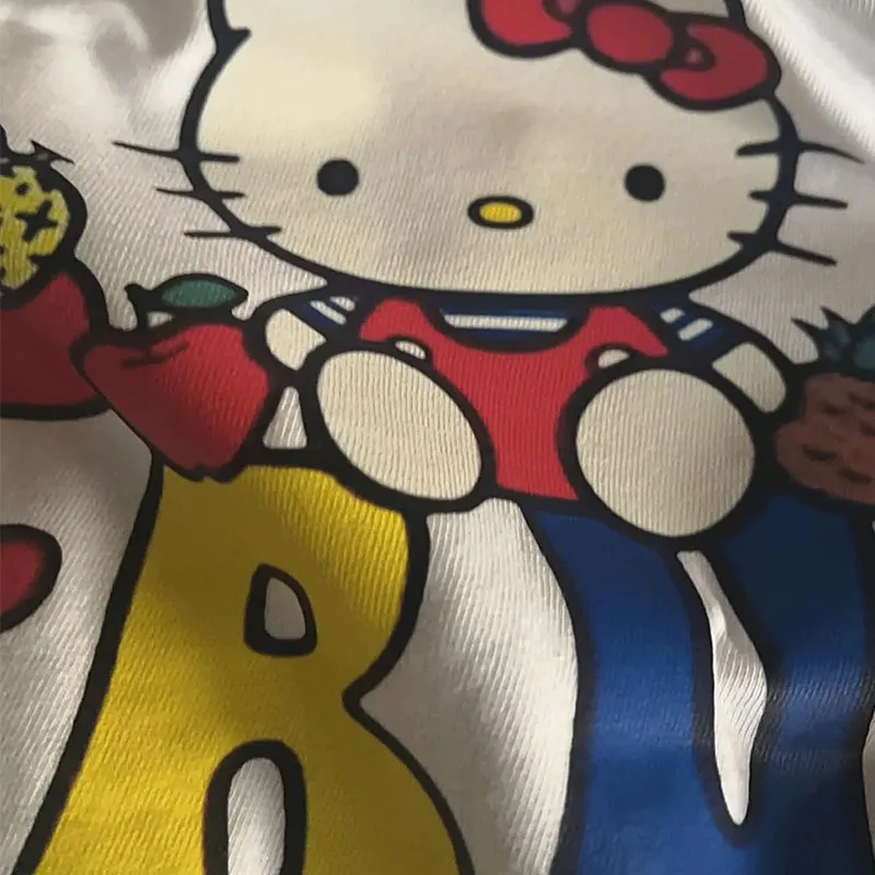 Sanrio Hello Kitty женские футболки с длинным рукавом осенние топы мягкие повседневные