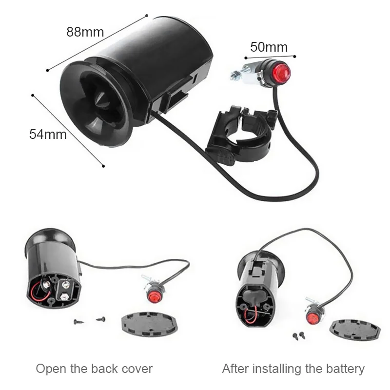 Электронный велосипедный очень громкий звонок 6 звуковых эффектов