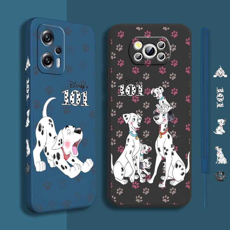 

101 Dalmatians Cute For Xiaomi POCO X5 M5 C40 M4 X4 F4 C40 X3 NFC F3 GT M4 M3 M2 Pro 4G 5G Liquid Left Rope Phone Case Fundas