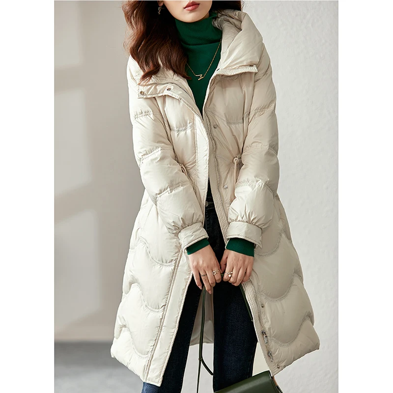 Down Jacket Women's Long Style 2022 New Winter Fashion Long Style Overcome Cotton Padded Women's Overcoat