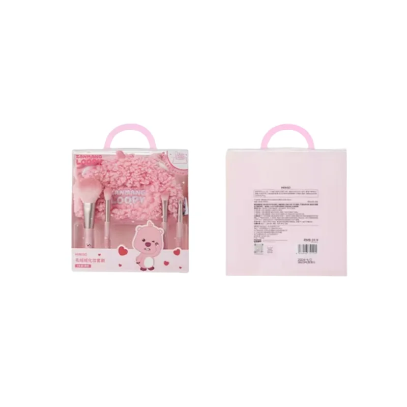 Miniso оригинальная кавайная лопи плюшевая сумка для макияжа с кисточкой Набор