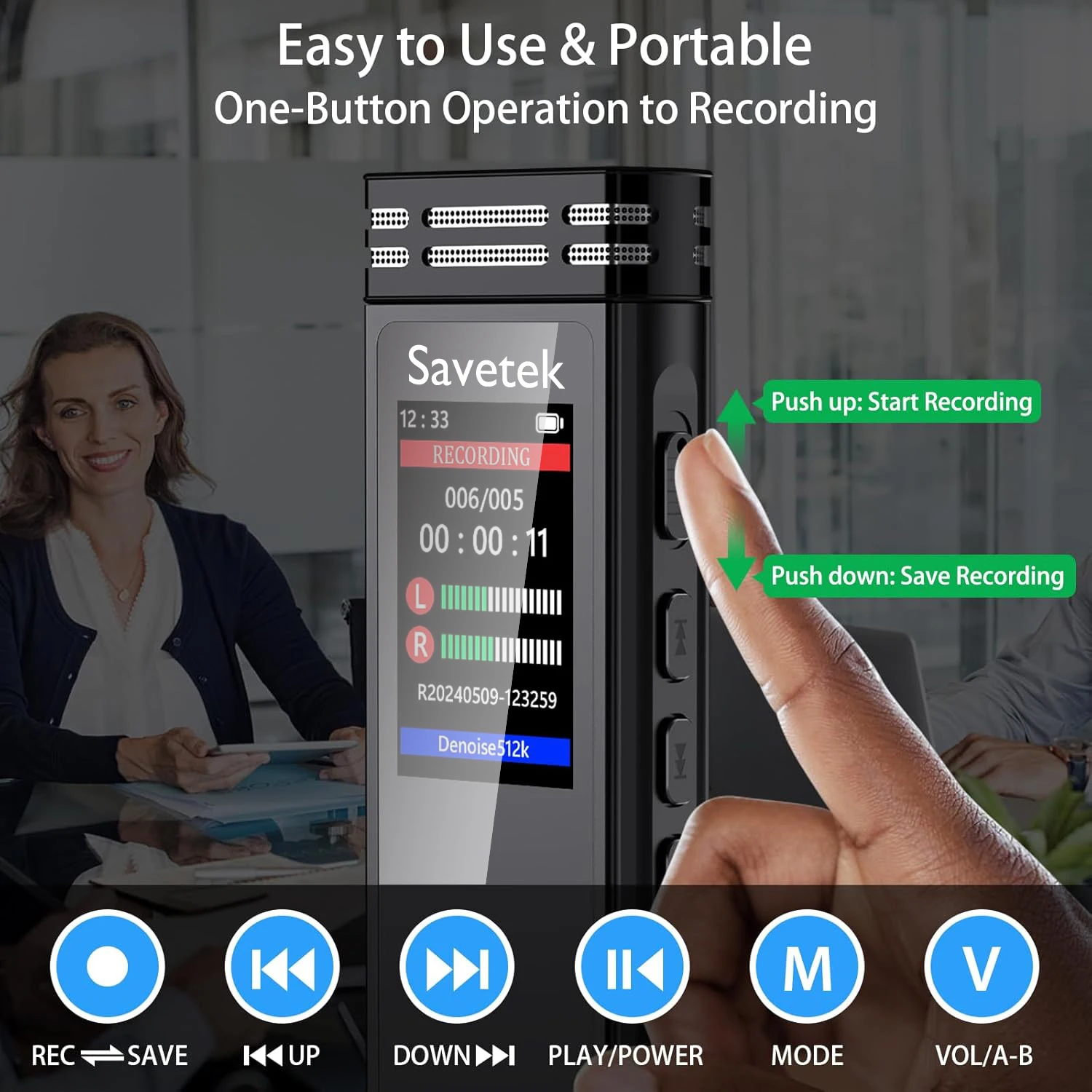 Цифровой аудио-рекордер USB C с голосовой активацией 32 ГБ 64 128 ручка для записи Mp3