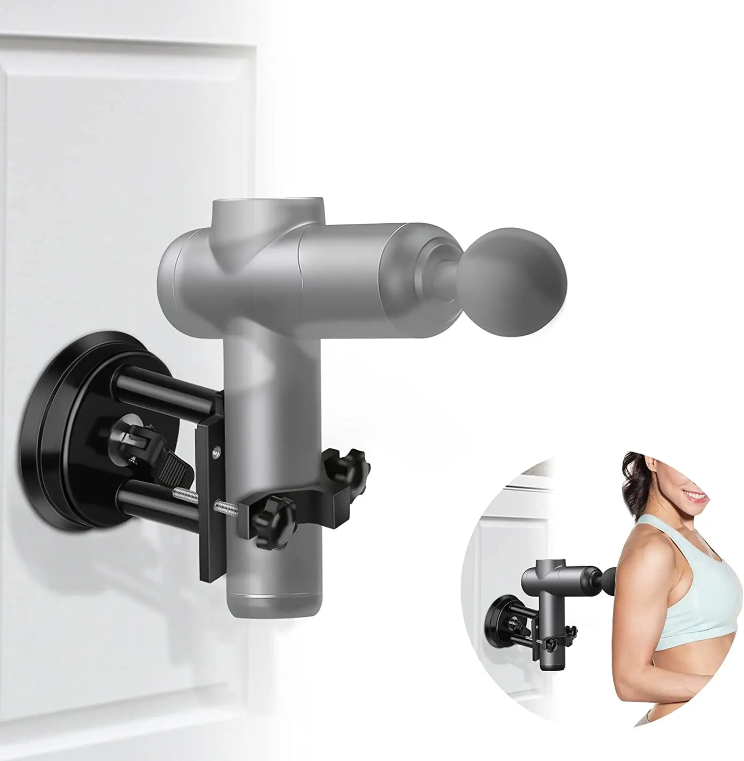 

Portable Massage Gun Holder Mount HandsFree Self Massage Suction Cup Bracket Massage Hard-to-Reach Place for Almost Massage Guns