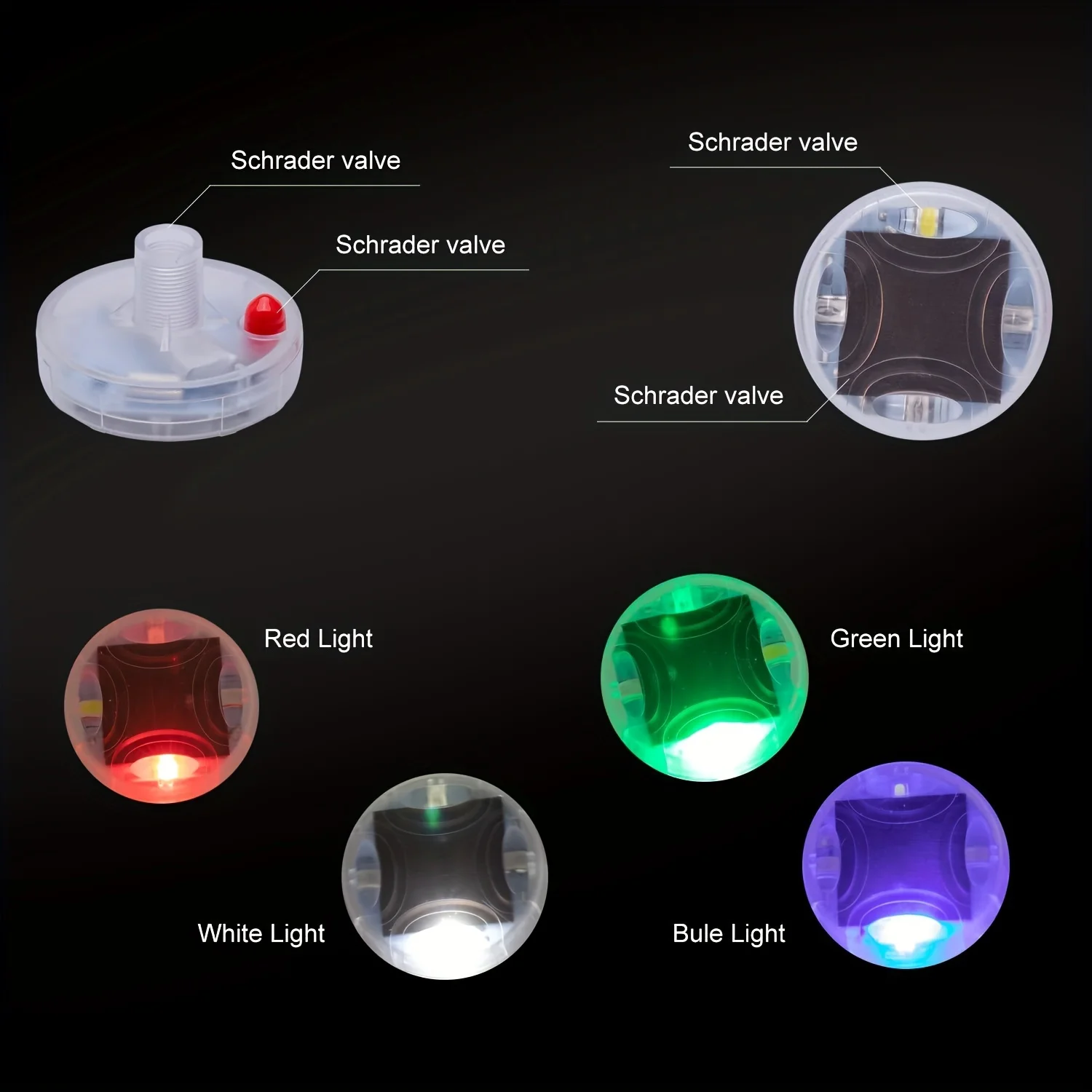 4 шт. колпачки для автомобильных шин с датчиком движения