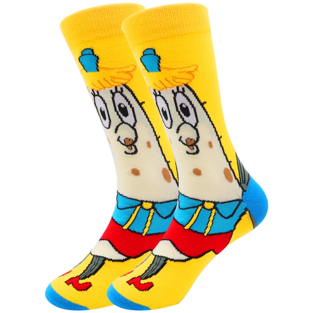 2022 Hot Sale SpongeBob Anime Men Socks Long Socks Mans Knee-High Cosplay Calf Sock Adult Hip Hop Personality Women Hip Hop Sock images - 6