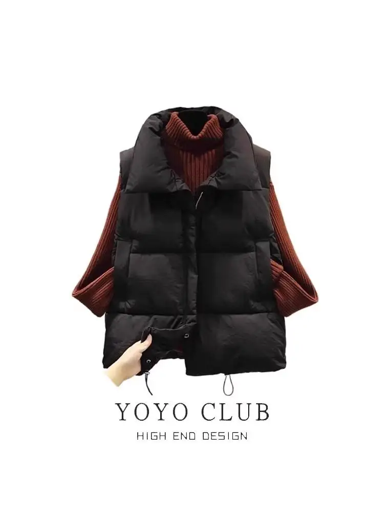 Брендовая скидка больших размеров пуховый жилет с воротником-стойкой и