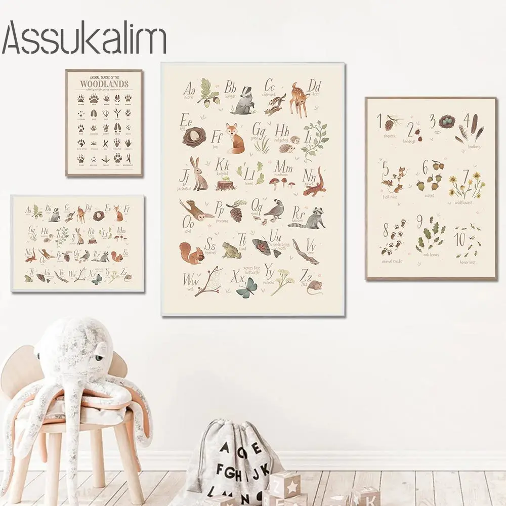 

Раннее Обучение, Настенная картина, животные в джунглях, художественные принты, цветочная картина, детская комната, Настенный декор