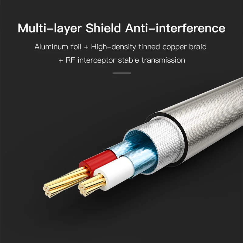Фото Кабель CHOSEAL 2RCA-2RCA, стереокабель RCA (штекер-штекер) для домашнего кинотеатра, HDTV, усилителя, CD-проигрывателя, звуковой системы №3