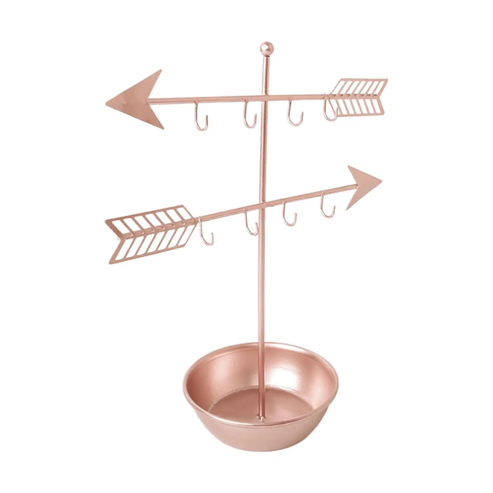 

Jewelry Organizer Stable Base with 8 Hook Ring Tray Jewelry Holder Jewelry Display Stand for Bracelet Earrings Show Vanity