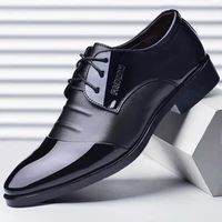 men business dress shoes pointed toe casual shoes low heel light color low top solid color casual shoes sequin men leather shoes