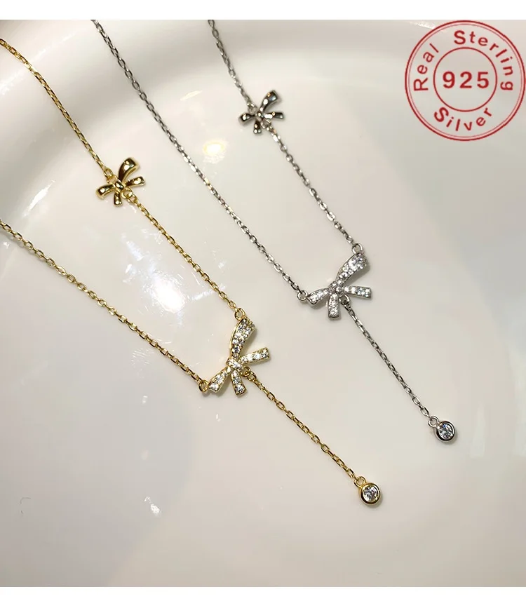 925 галстук-бабочка искусственная драпировка женское ожерелье длинное