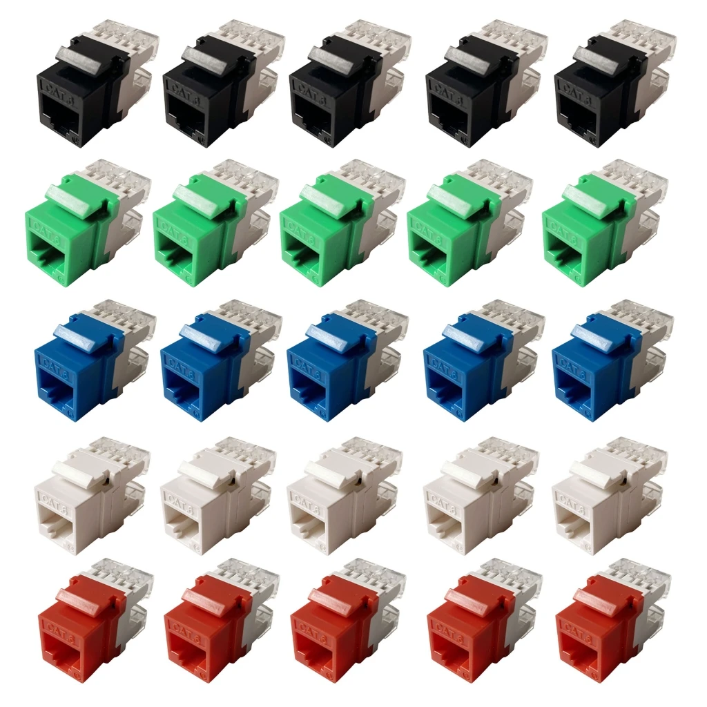 

AT6 Straight Through Network Module RJ45 Connector Information Socket Computer Coupler Cable Adapter Ethernet Jack Dropship