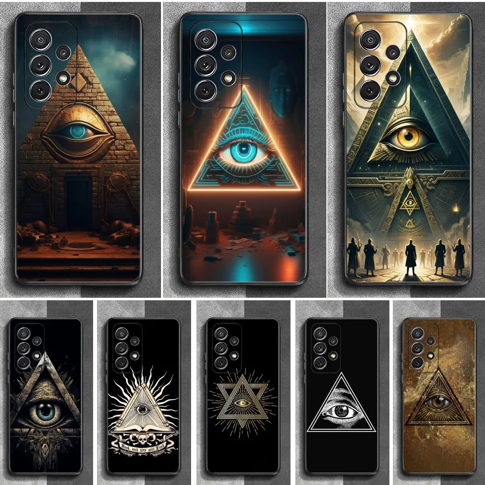Чехол для телефона Illuminati Eye Occult Pyramid Samsung S25 S24 S23 S22 S21 S20 S10 Ultra Plus Lite FE мягкий