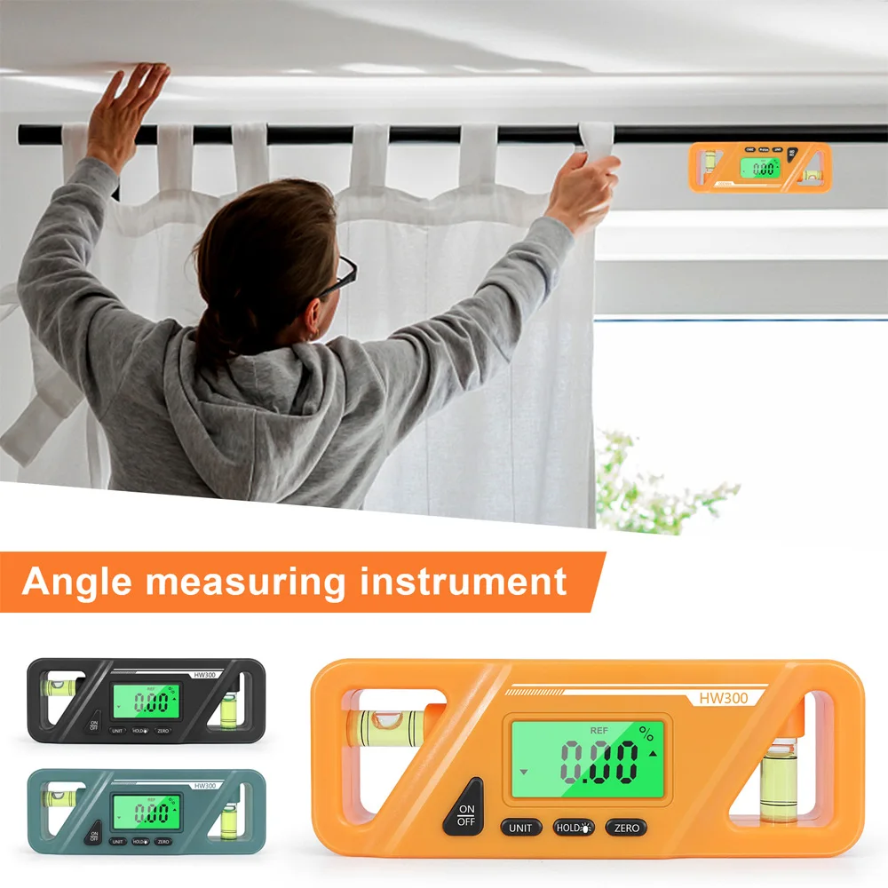 

​Compact Digital Inclinometer Angle Finder Gauge Spirit Level Bottom Magnet Data Hold Bright LCD Display Digital Spirit Level