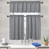 farmhouse valances for windows kitchen bedroom boho gingham linen window valance and tiers curtains all for kitchen and home
