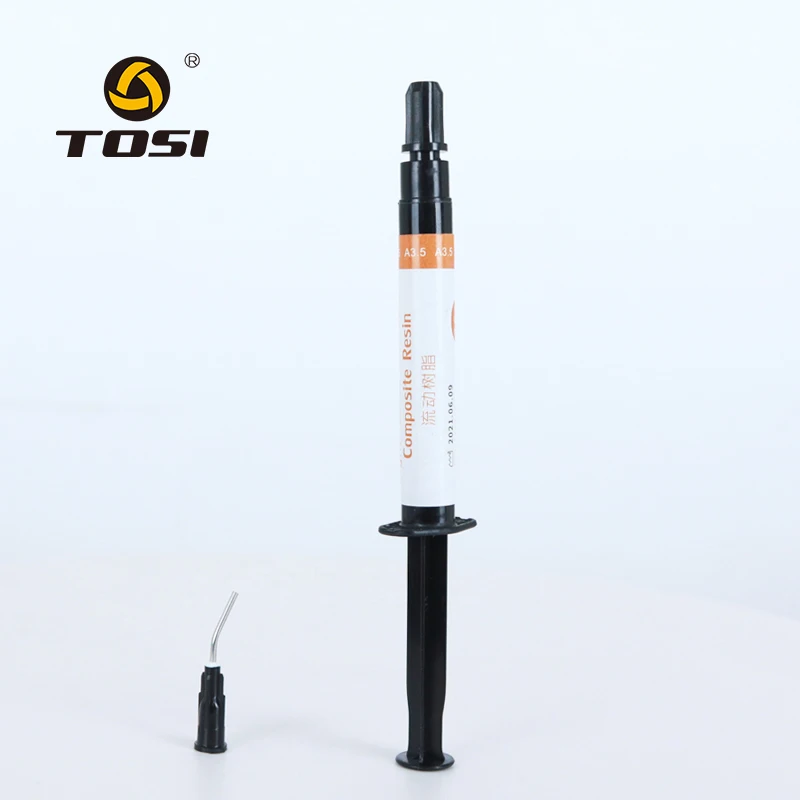 

TOSI Dental Fluid Resin Filling Materials 2.5g A1 A2 A3 A3.5 B1 Light-CurableSpatulas Light Curing Composite Resin Oral Dentist