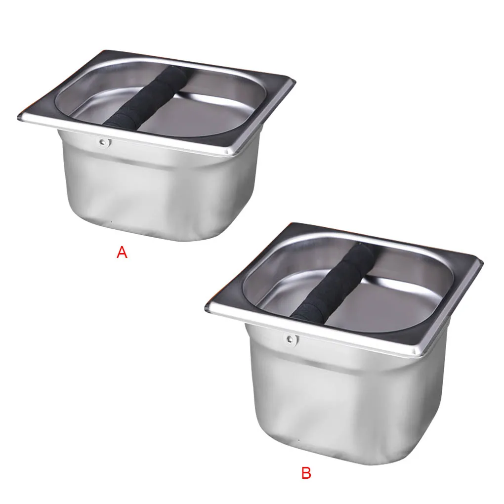 

Stainless Steel Espresso Coffee Knock Box Container Coffee Grounds Container Coffee Bucket for Barista S / L Size