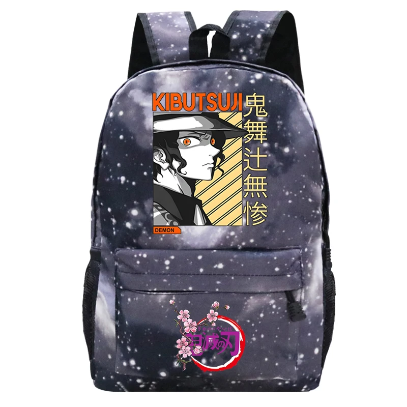 

School Bags for Girls Boys Demon Slayer Anime Backpack Kibutsuji Muzan Mochilas Kimetsu No Yaiba Book Bag Japan Manga Bagpack