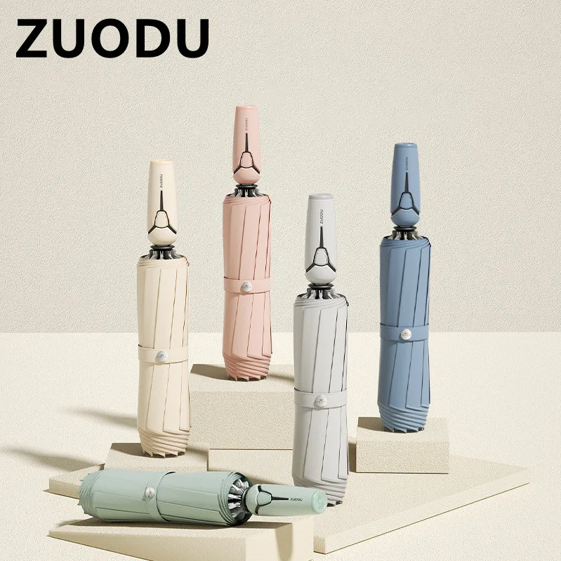 

Роскошный полностью автоматический зонт ZUODU с реверсивной полосой