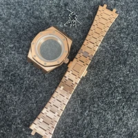 nh35 case set pvd plated rose gold case 41mm steel strap dial hands suitable for nh3536 movement sapphire mirror watch mod