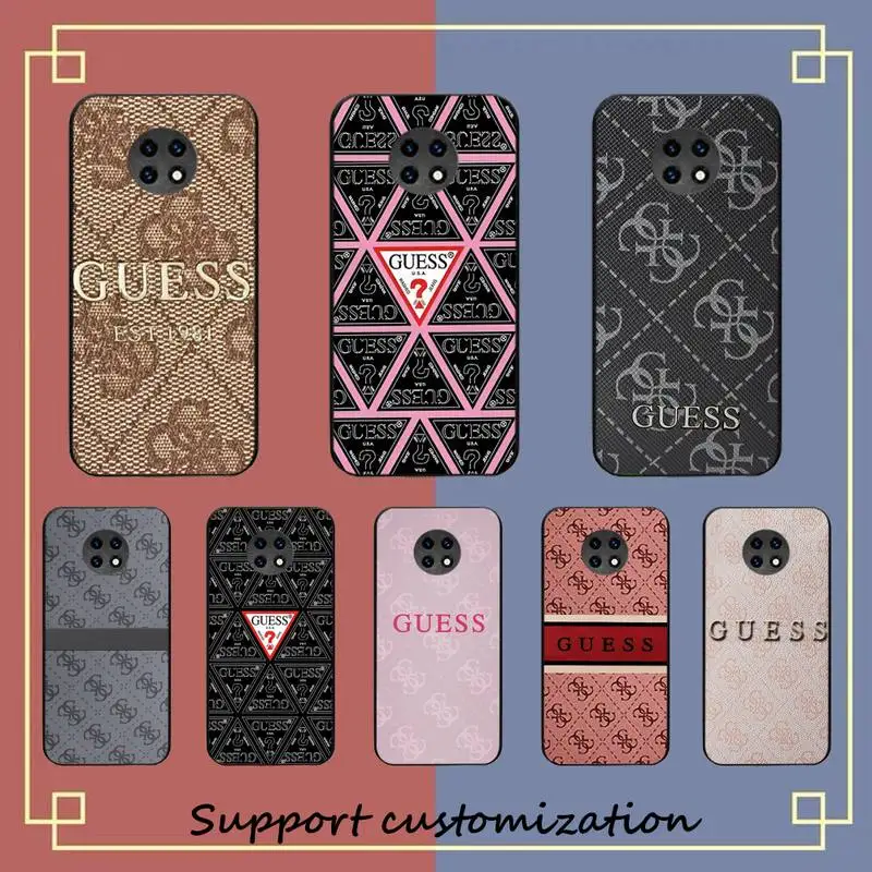 

Stylish Triangle Letter Guess Phone Case For Xiaomi Redmi Note8A 7 5 Note8pro 8T 9Pro note 6pro Capa