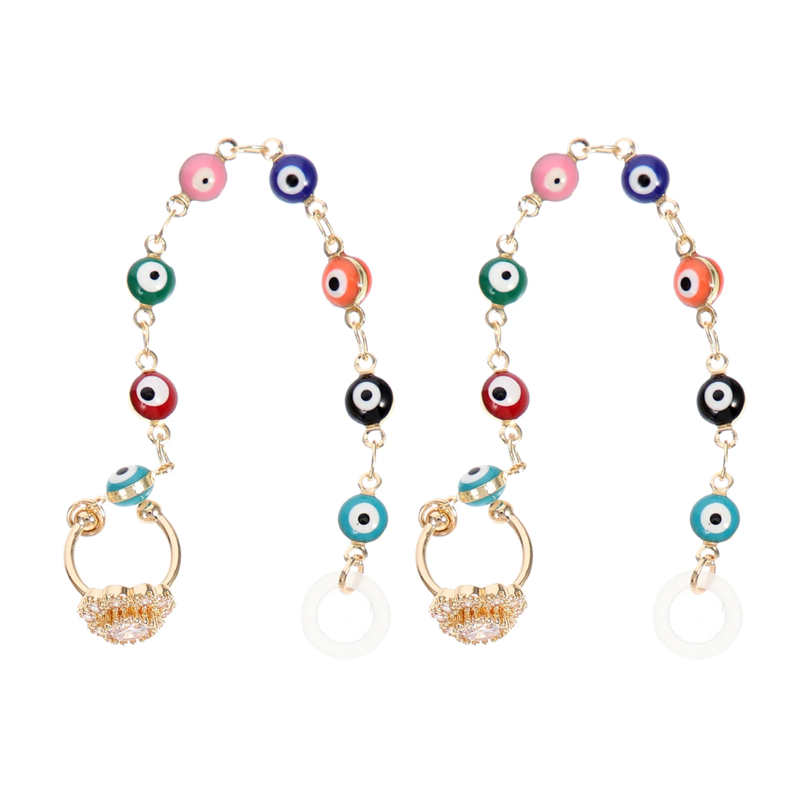 

Earphone Strap Earrings Chain Anti Lost Earpiece Holder Lanyard Wireless Eyes Evil Glasses Earphones Clip Ear Chains Decorative