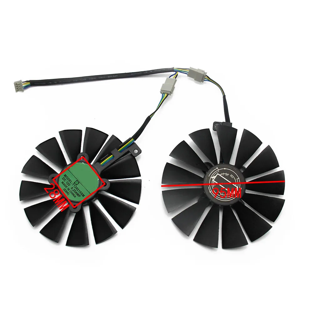 Охлаждающий вентилятор для видеокарты ASUS STRIX RX 470 580 570 GTX 1050Ti 1070Ti 1080Ti |