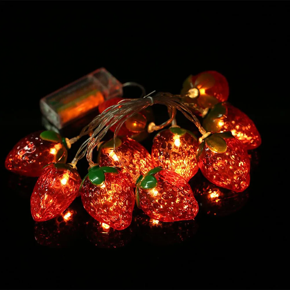 

Strawberry Christmas Fairy String Lights Battery Powered Decor Lights Garden Supplies Waterproof for Wedding Living Room Bedroom