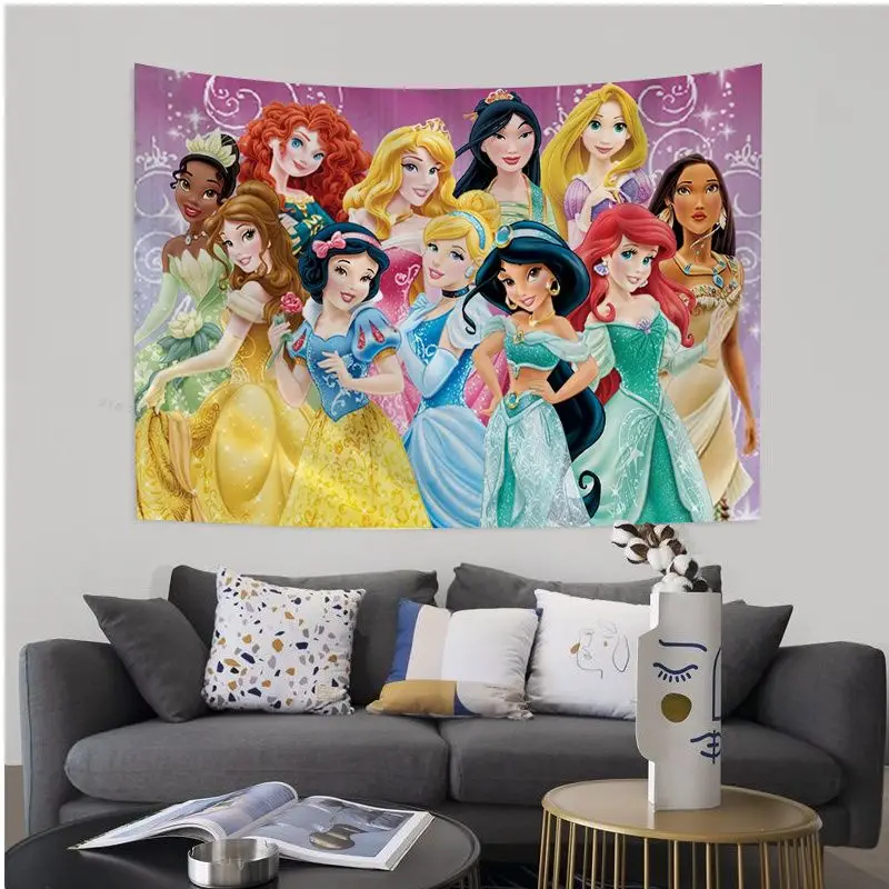 Гобелены настенные с мультяшными героями Диснея принцессы хиппи японский