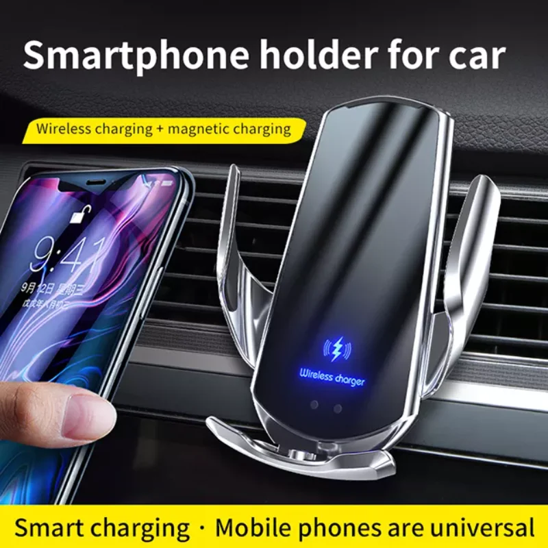 20W Wireless Charger Car Mount Phone Holder For iPhone 14 13 12 Pro Xiaomi Samsung S10 S20 S21 Induction Fast Charging Station