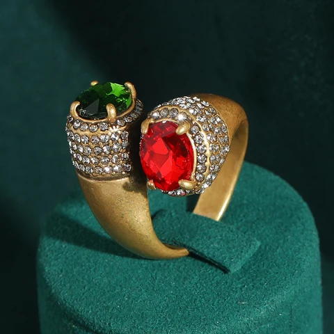 Регулируемое кольцо LOVE GREEN LIVE GREEN из меди с градиентным цирконом для женщин