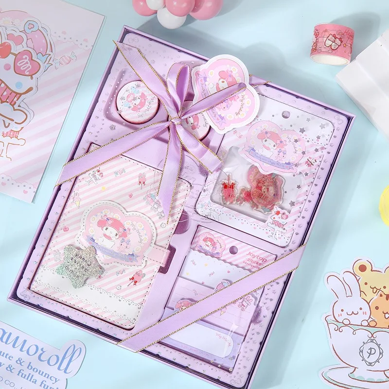 

Sanrio Melody Candy Series Handbook Gift Box Set PU Shaped Magnetic Buckle Notebook Cute Kawaii Gift Birthday Holiday Surprise