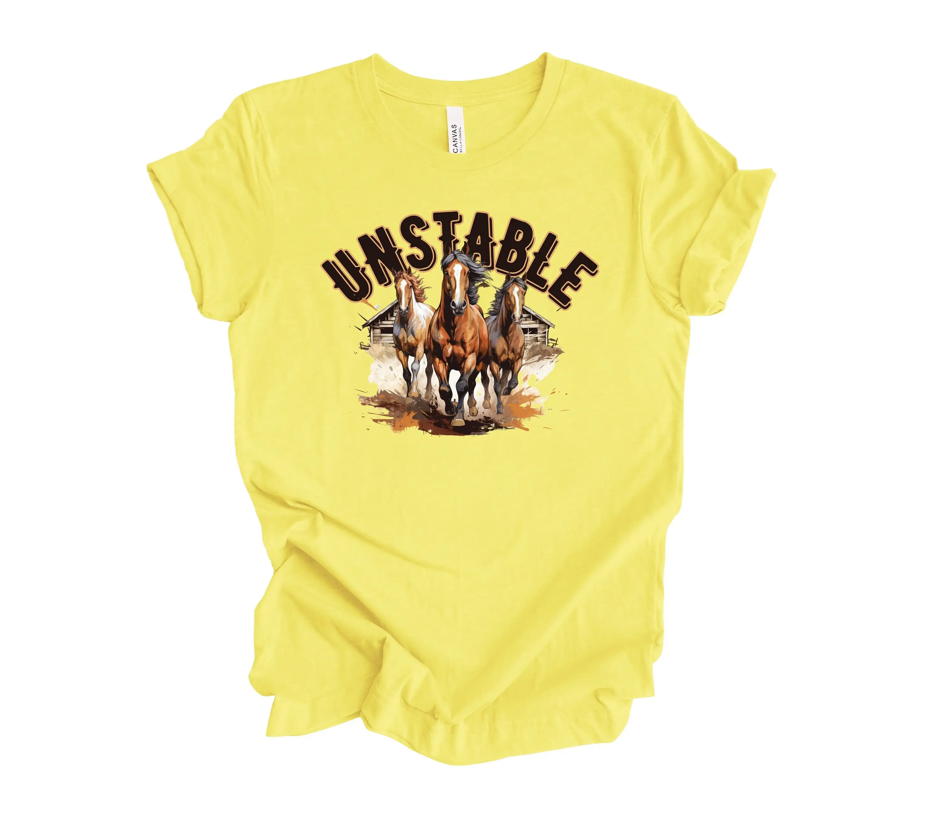 Забавная нестабильная футболка с надписью психическое здоровье лошади мемом