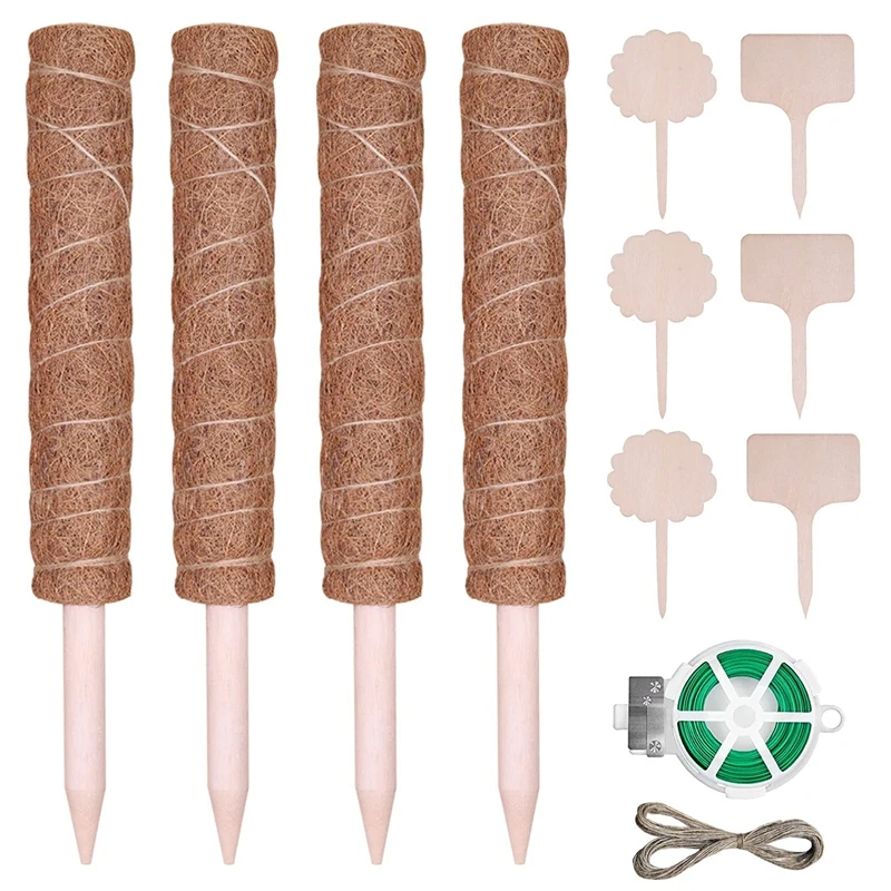 

12 Inch Coir Moss Pole for Monstera and Potted Plants to Grow Upwards Climbing Totem Pole Can Be Spliced Plant Stakes