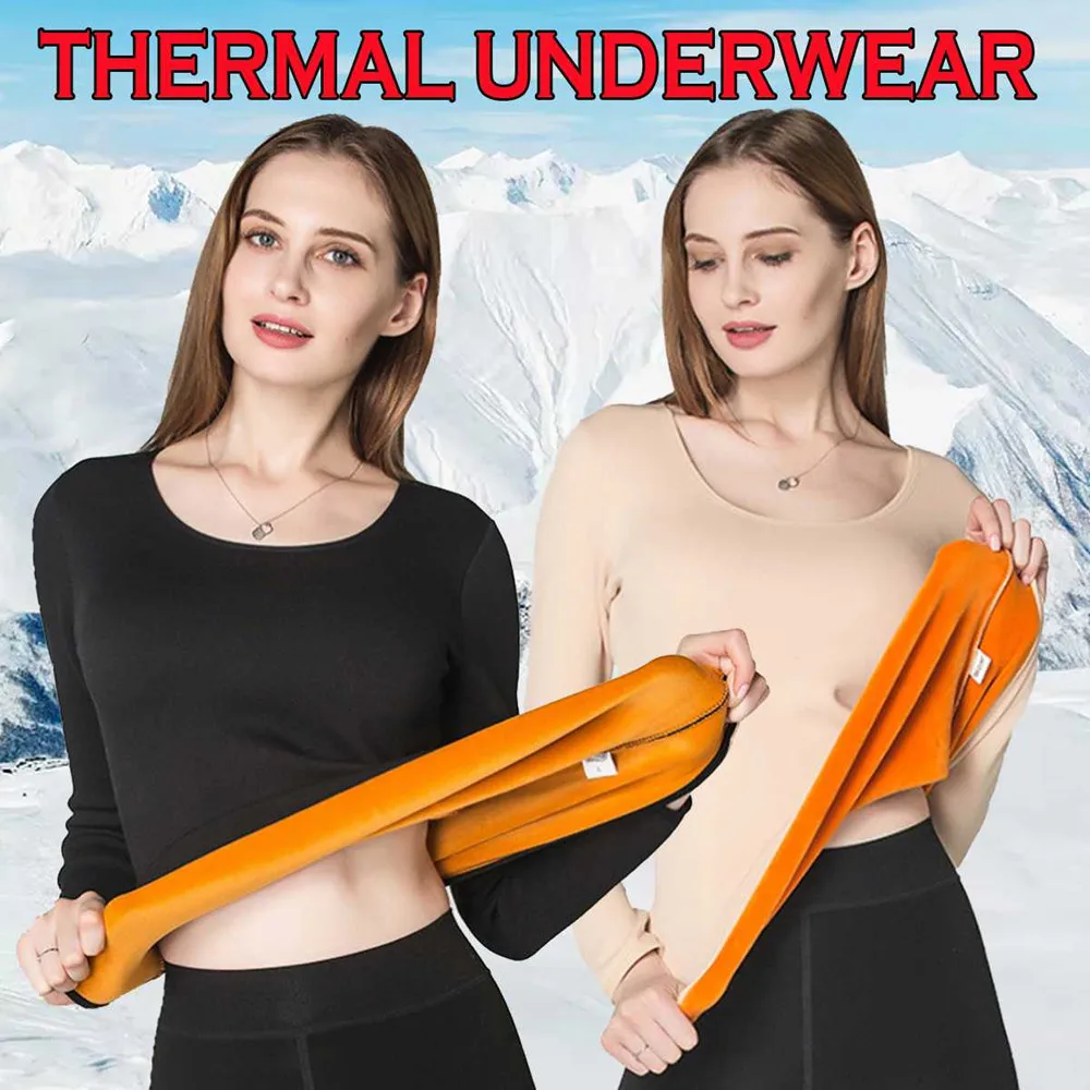 Warm Clothing Women Thermal Underwear Sets For Winter New Solid Color Middle Neck Thin Versatile And Slim Bottom