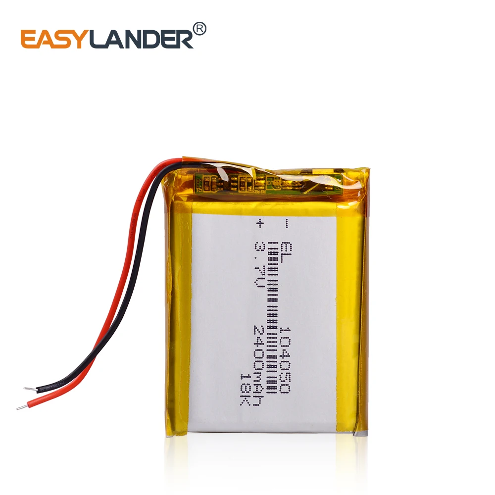 

CE Rohs 3,7V lithium polymer battery 104050 2400MAH For Tablet PC navigation mobile power GIY Vedio Game Speaker E-book